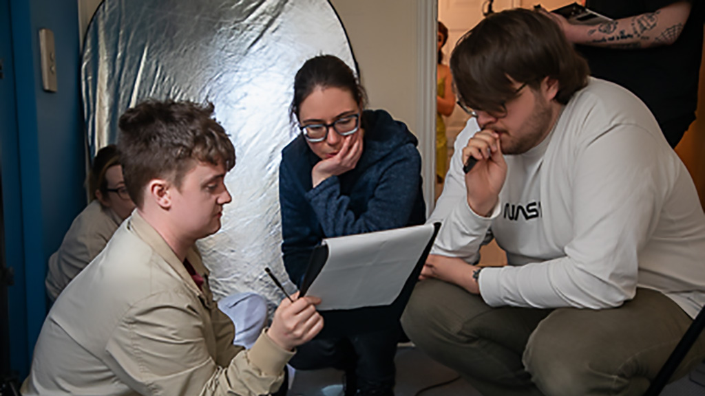 Ash, Martina and Thomas on the set of Snare, Prickle Productions latest film now in post-production.